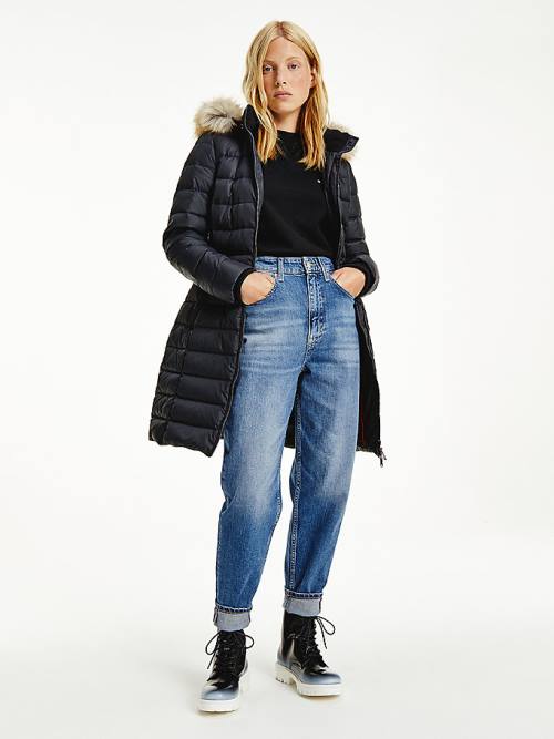 Tommy Hilfiger Essential Kukuletalı Down Coat Ceket Kadın Siyah | TH529XAP