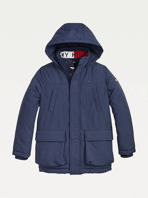 Tommy Hilfiger Essential Kukuletalı Parka Ceket Erkek Çocuk Mavi | TH174PRM