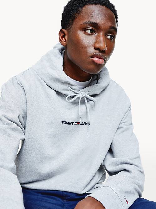 Tommy Hilfiger Essential Logo Kapüşonlu Sweatshirt Erkek Gri | TH352NTX