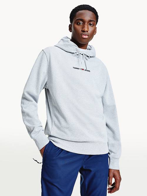 Tommy Hilfiger Essential Logo Kapüşonlu Sweatshirt Erkek Gri | TH352NTX