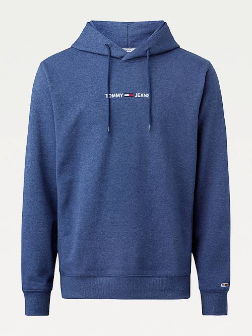 Tommy Hilfiger Essential Logo Kapüşonlu Sweatshirt Erkek Mavi | TH854CWD