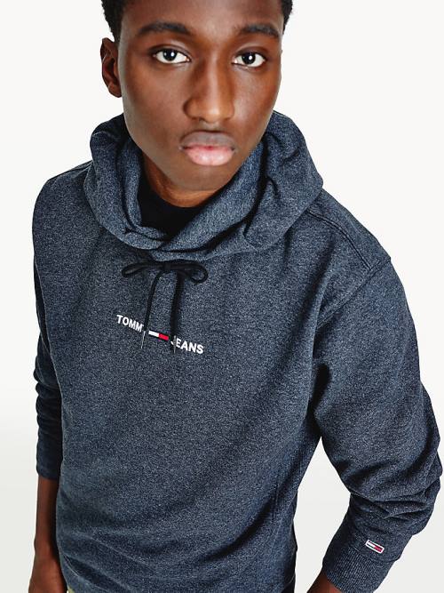 Tommy Hilfiger Essential Logo Kapüşonlu Sweatshirt Erkek Siyah | TH907NTM