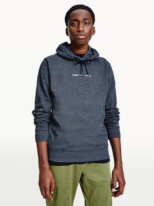 Tommy Hilfiger Essential Logo Kapüşonlu Sweatshirt Erkek Siyah | TH907NTM