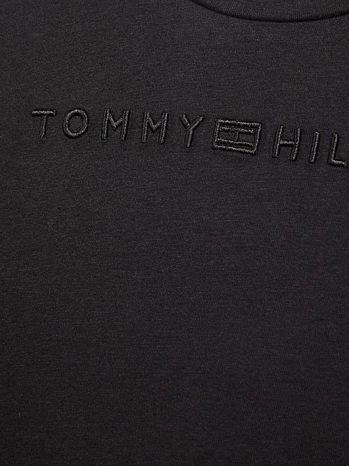 Tommy Hilfiger Essential Logo Long Sleeve Tişört Kiz Çocuk Siyah | TH075KEN