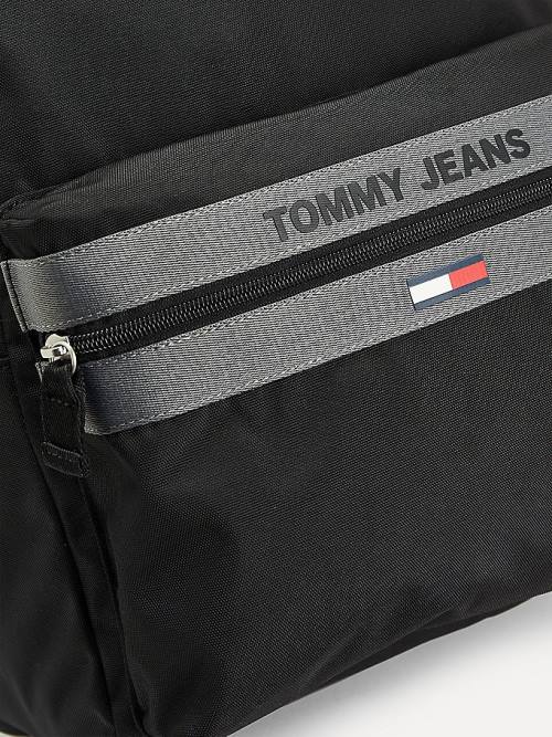 Tommy Hilfiger Essential Logo Recycled Polyester Backpack Çanta Erkek Siyah | TH389VYH