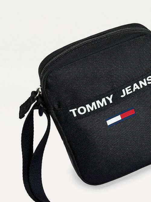 Tommy Hilfiger Essential Logo Reporter Çanta Erkek Siyah | TH027PGD