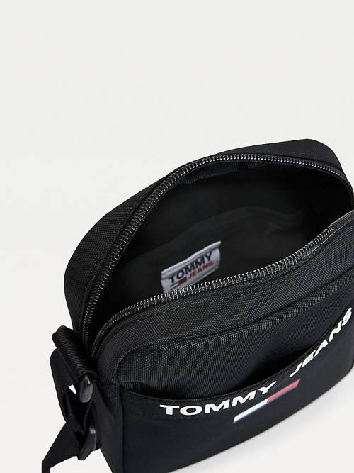 Tommy Hilfiger Essential Logo Reporter Çanta Erkek Siyah | TH027PGD