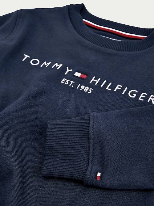 Tommy Hilfiger Essential Logo Sweatshirt Kiz Çocuk Mavi | TH268GCP