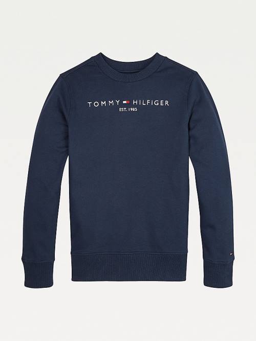 Tommy Hilfiger Essential Logo Sweatshirt Kiz Çocuk Mavi | TH268GCP