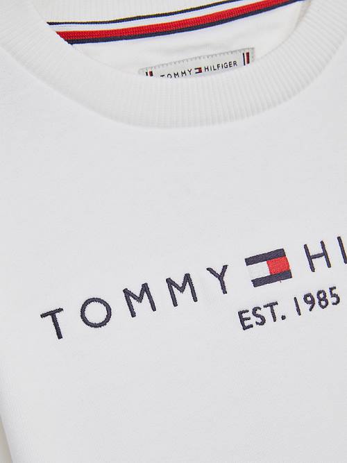 Tommy Hilfiger Essential Logo Sweatshirt Erkek Çocuk Beyaz | TH349PQV