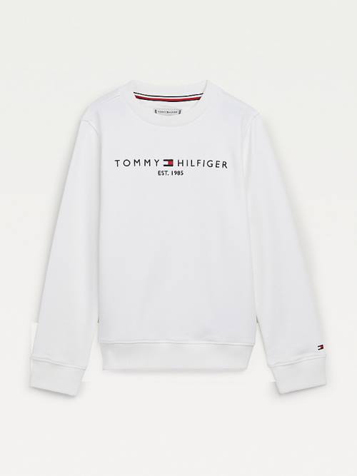 Tommy Hilfiger Essential Logo Sweatshirt Erkek Çocuk Beyaz | TH349PQV