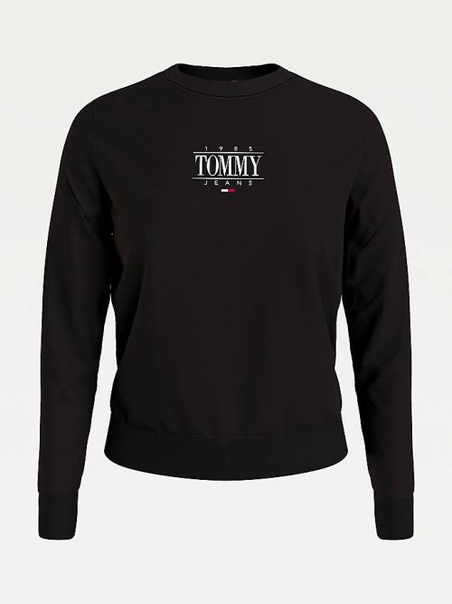 Tommy Hilfiger Essential Logo Sweatshirt Kadın Siyah | TH376LWX