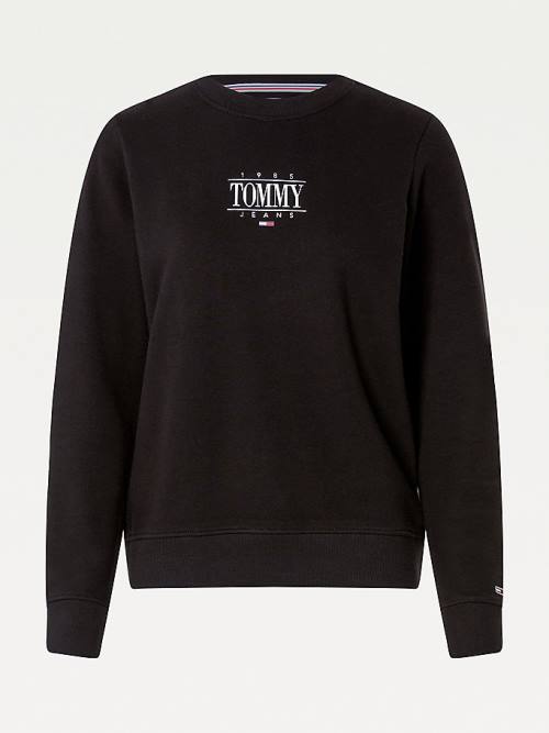 Tommy Hilfiger Essential Logo Sweatshirt Kadın Siyah | TH376LWX