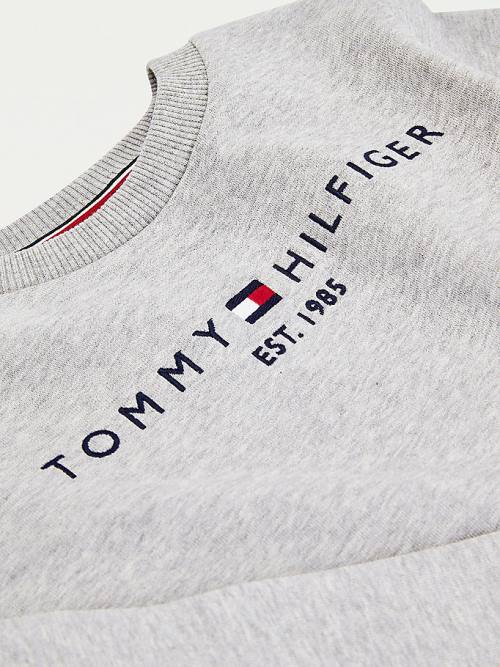 Tommy Hilfiger Essential Logo Sweatshirt Erkek Çocuk Gri | TH529ILP