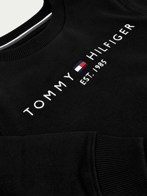 Tommy Hilfiger Essential Logo Sweatshirt Erkek Çocuk Siyah | TH561XST