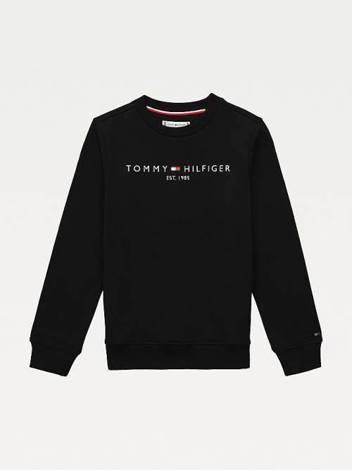 Tommy Hilfiger Essential Logo Sweatshirt Erkek Çocuk Siyah | TH561XST