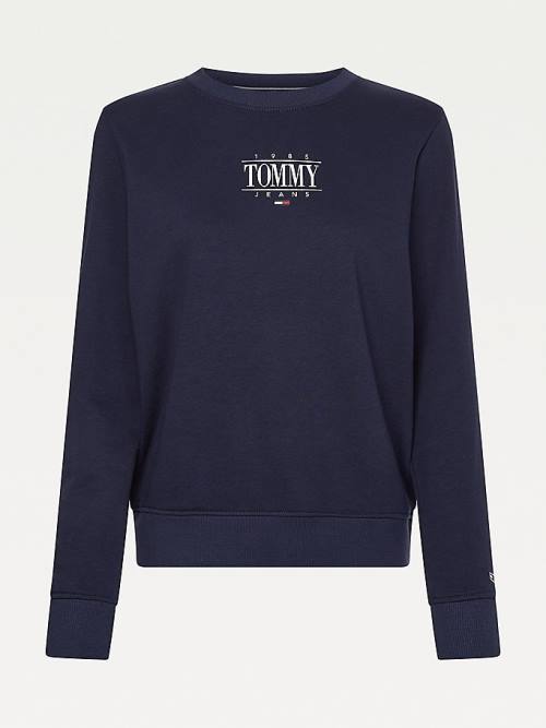 Tommy Hilfiger Essential Logo Sweatshirt Kadın Mavi | TH981NYB