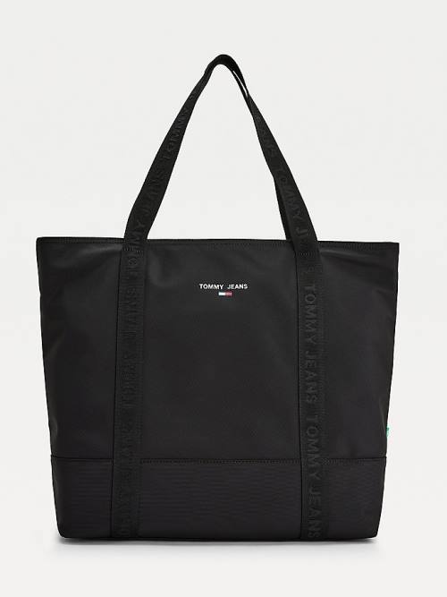 Tommy Hilfiger Essential Logo Tape Tote Çanta Kadın Siyah | TH684UOC