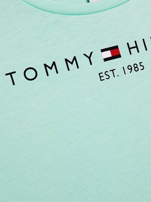 Tommy Hilfiger Essential Logo Tişört Kiz Çocuk Yeşil | TH360JYS