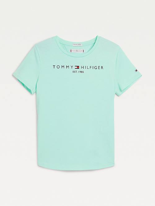 Tommy Hilfiger Essential Logo Tişört Kiz Çocuk Yeşil | TH360JYS