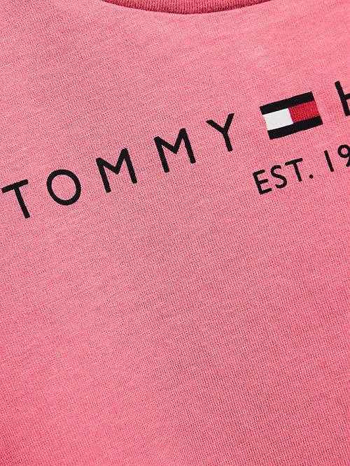 Tommy Hilfiger Essential Logo Tişört Kiz Çocuk Kırmızı | TH420MEC