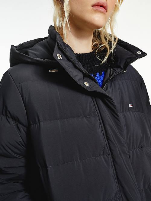 Tommy Hilfiger Essential Long Puffer Coat Ceket Kadın Siyah | TH092TZS