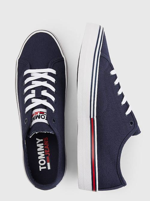 Tommy Hilfiger Essential Low-Cut Spor Ayakkabı Erkek Mavi | TH085BVN