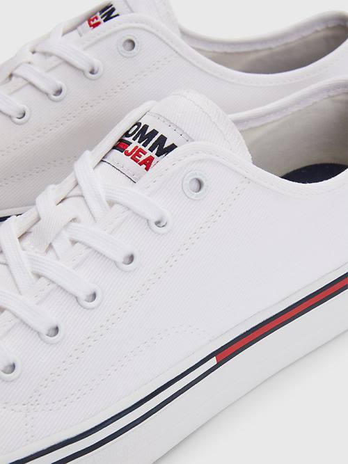 Tommy Hilfiger Essential Low-Cut Spor Ayakkabı Erkek Beyaz | TH342AVN