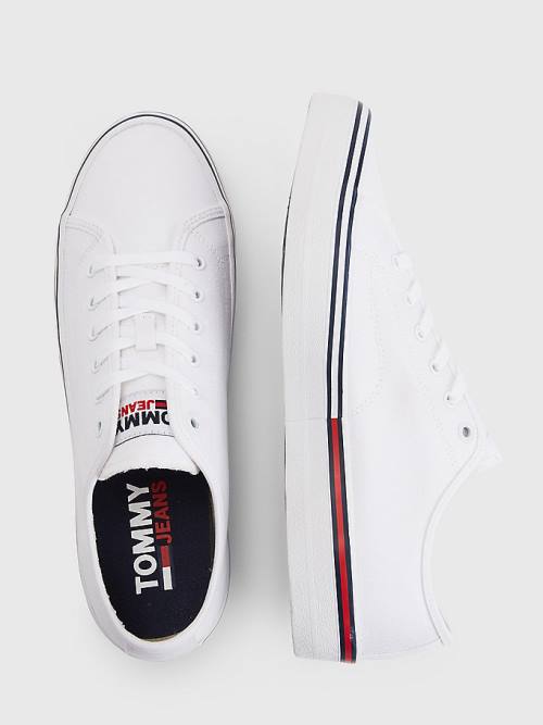 Tommy Hilfiger Essential Low-Cut Spor Ayakkabı Erkek Beyaz | TH342AVN