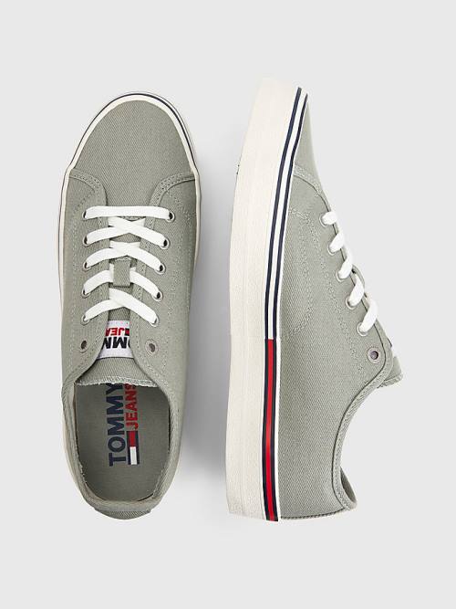 Tommy Hilfiger Essential Low-Cut Spor Ayakkabı Erkek Gri | TH627HEL