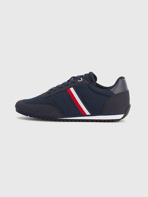 Tommy Hilfiger Essential Mesh Signature Tape Spor Ayakkabı Erkek Mavi | TH087LKU