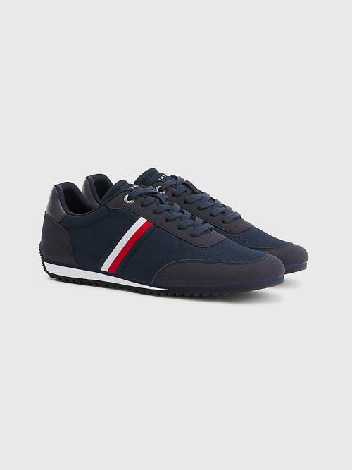 Tommy Hilfiger Essential Mesh Signature Tape Spor Ayakkabı Erkek Mavi | TH087LKU