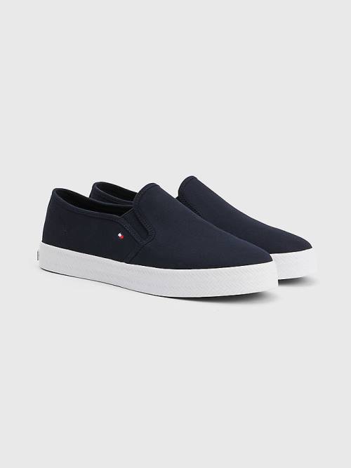 Tommy Hilfiger Essential Nautical Slip-On Spor Ayakkabı Kadın Mavi | TH921BDE