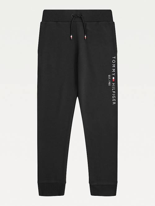 Tommy Hilfiger Essential Organic Pamuklu Logo Joggers Pantolon Kiz Çocuk Siyah | TH051TPZ