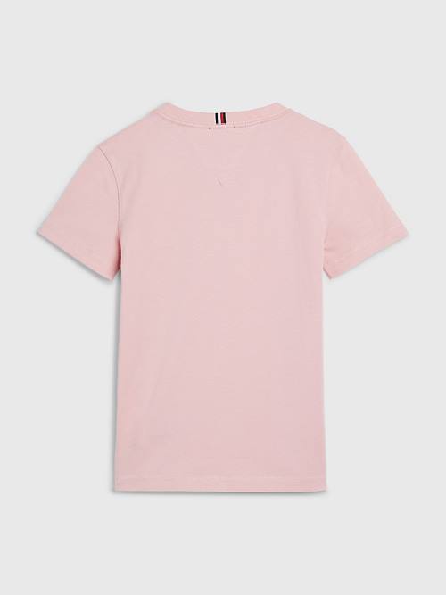 Tommy Hilfiger Essential Organic Pamuklu Tişört Erkek Çocuk Pembe | TH061KCT