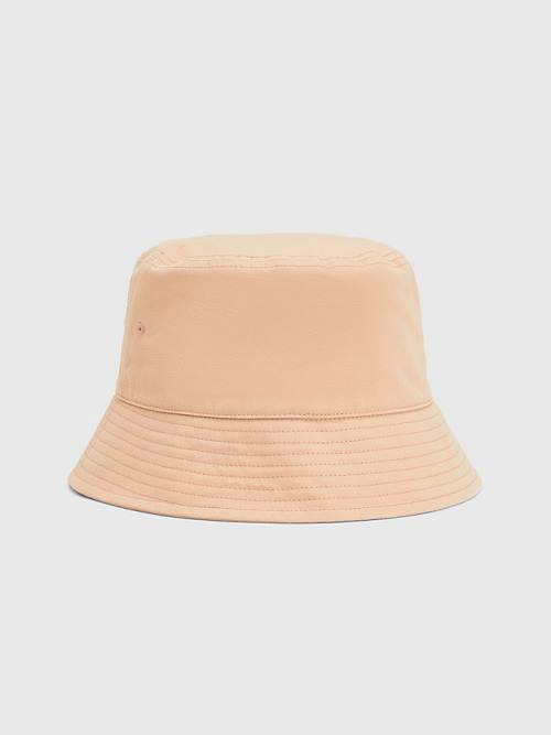 Tommy Hilfiger Essential Organic Pamuklu Bucket Şapka Kadın Bej Rengi | TH084FPG