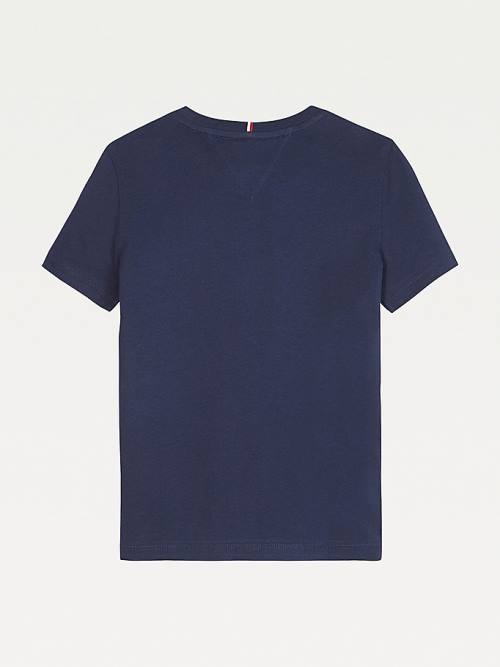 Tommy Hilfiger Essential Organic Pamuklu Logo Tişört Kiz Çocuk Mavi | TH158MUX