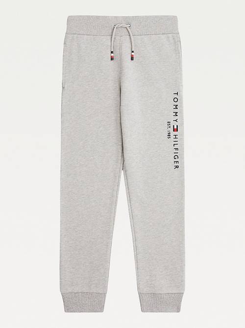 Tommy Hilfiger Essential Organic Pamuklu Logo Joggers Pantolon Erkek Çocuk Gri | TH165FAB