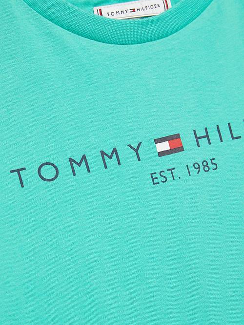 Tommy Hilfiger Essential Organic Pamuklu Tişört Erkek Çocuk Yeşil | TH405UDK