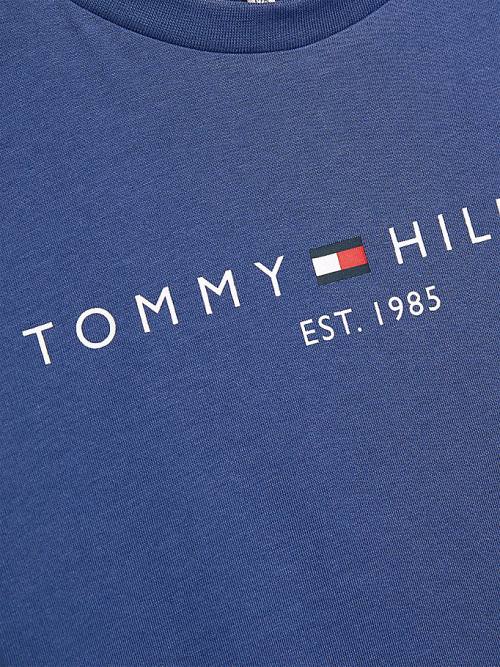 Tommy Hilfiger Essential Organic Pamuklu Tişört Kiz Çocuk Mavi | TH467JUX