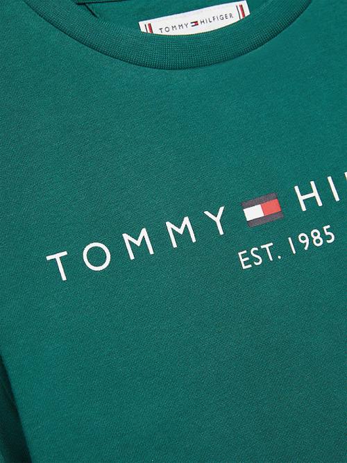 Tommy Hilfiger Essential Organic Pamuklu Tişört Kiz Çocuk Yeşil | TH526RAO