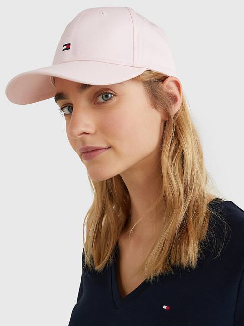 Tommy Hilfiger Essential Organic Pamuklu Flag Cap Şapka Kadın Pembe | TH618CBN