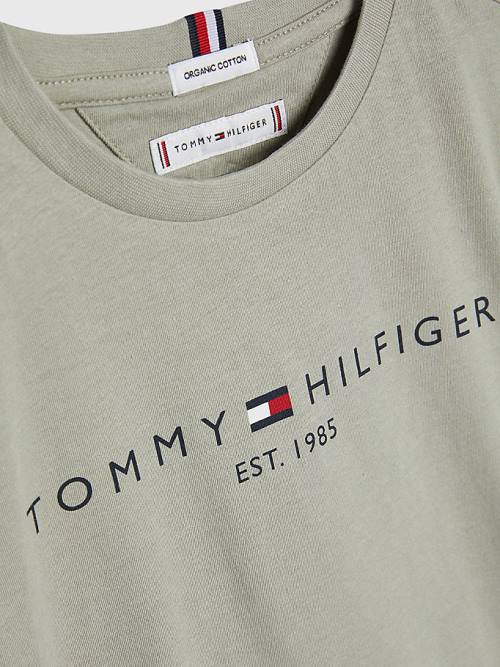 Tommy Hilfiger Essential Organic Pamuklu Tişört Kiz Çocuk Gri | TH648PFR