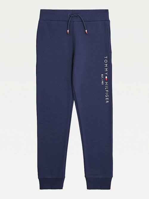 Tommy Hilfiger Essential Organic Pamuklu Logo Joggers Pantolon Erkek Çocuk Mavi | TH726POI