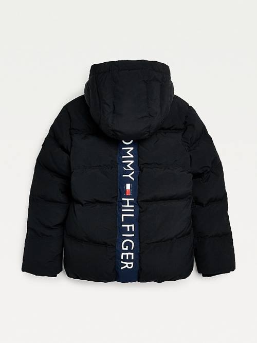 Tommy Hilfiger Essential Padded Back Logo Ceket Erkek Çocuk Siyah | TH786TLM