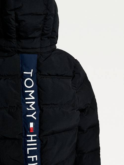 Tommy Hilfiger Essential Padded Back Logo Ceket Erkek Çocuk Siyah | TH786TLM