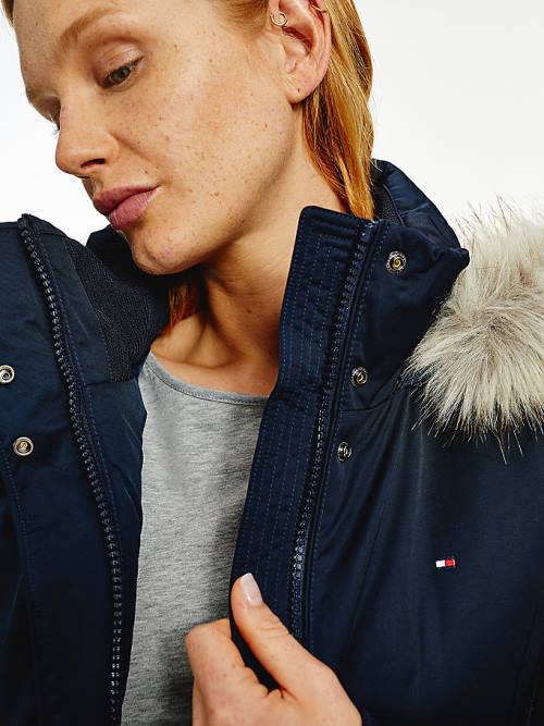 Tommy Hilfiger Essential Padded Parka Kaban Kadın Mavi | TH039QMO