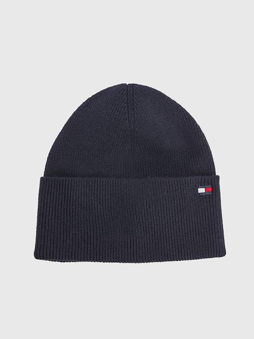 Tommy Hilfiger Essential Pamuklu Cashmere Beanie Şapka Kadın Mavi | TH129SFM