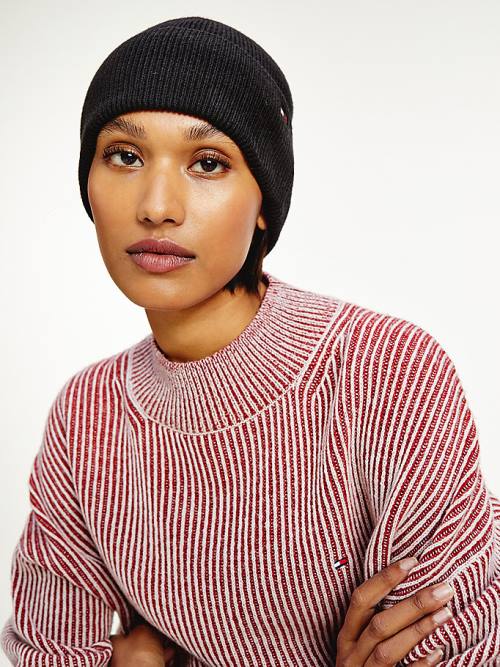 Tommy Hilfiger Essential Pamuklu Cashmere Beanie Şapka Kadın Siyah | TH296SZT