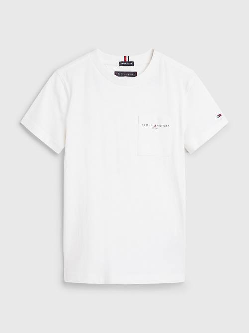 Tommy Hilfiger Essential Pocket Tişört Erkek Çocuk Beyaz | TH160CSA